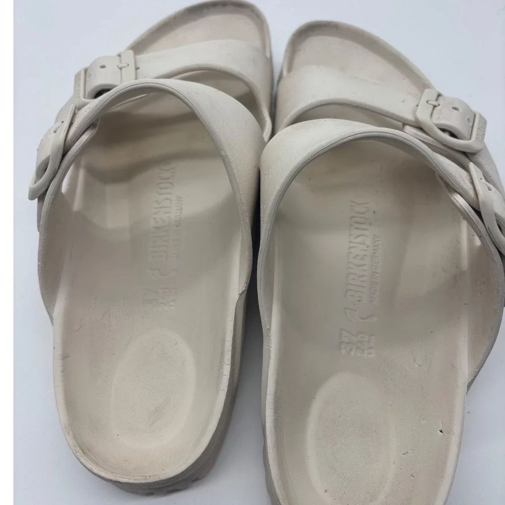 Birkenstock Arizona EVA Sandals Beige White Waterproof Slides EU 37 US 6-6.5